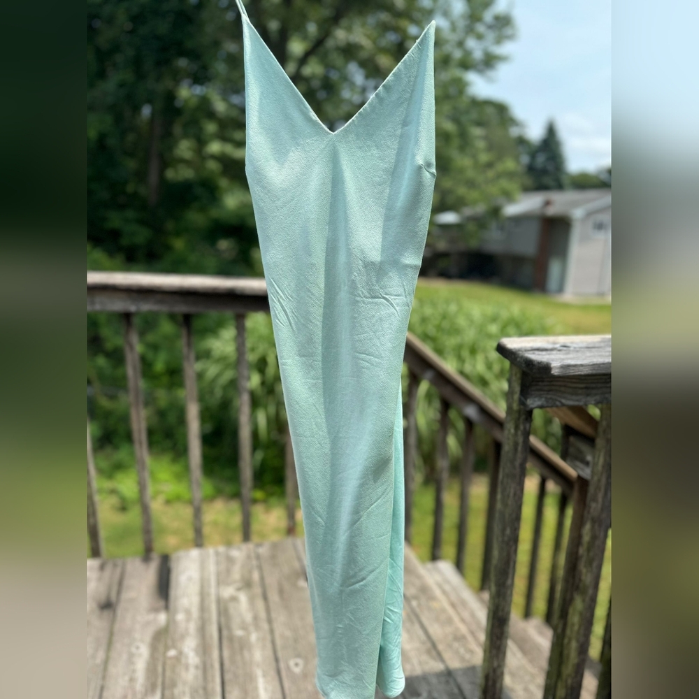 Honeydove Vintage Silk Dress Seafoam Size Small